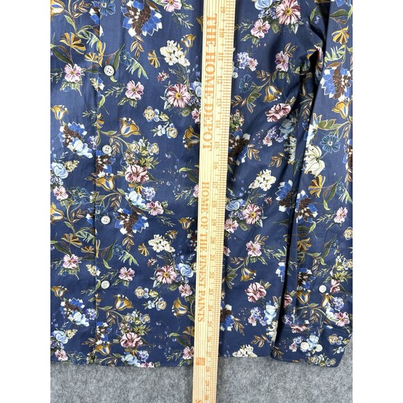 Murano Shirt Men’s Medium Floral Slim Fit Button Up Long Sleeve 100% Cotton - Picture 5 of 9